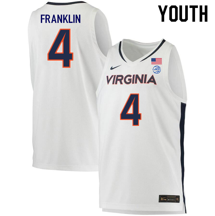 Youth #4 Armaan Franklin Virginia Cavaliers College 2022-23 Stitched Basketball Jerseys Sale-White - Click Image to Close